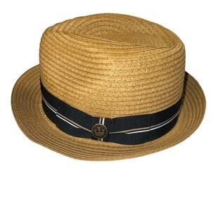 Goorin Bros. Natural Tan Straw Pinch Crown Fedora Hat Size M